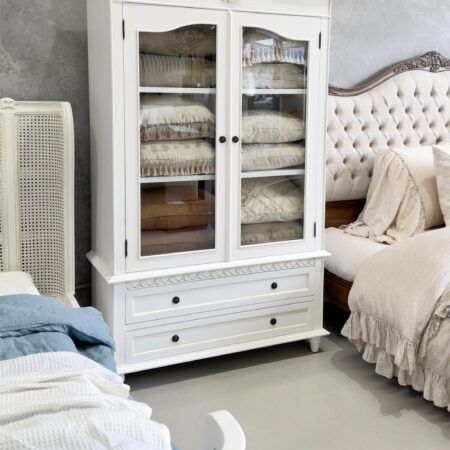 Bonnie White Farmhouse Display Cabinet