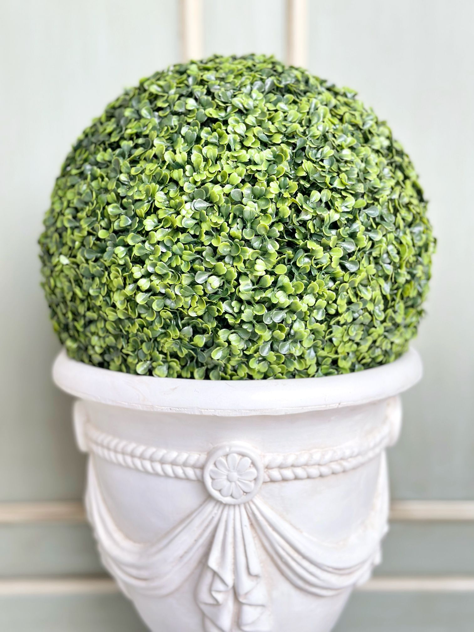 42cm Faux Boxwood Topiary Ball Forest Green - Image 2