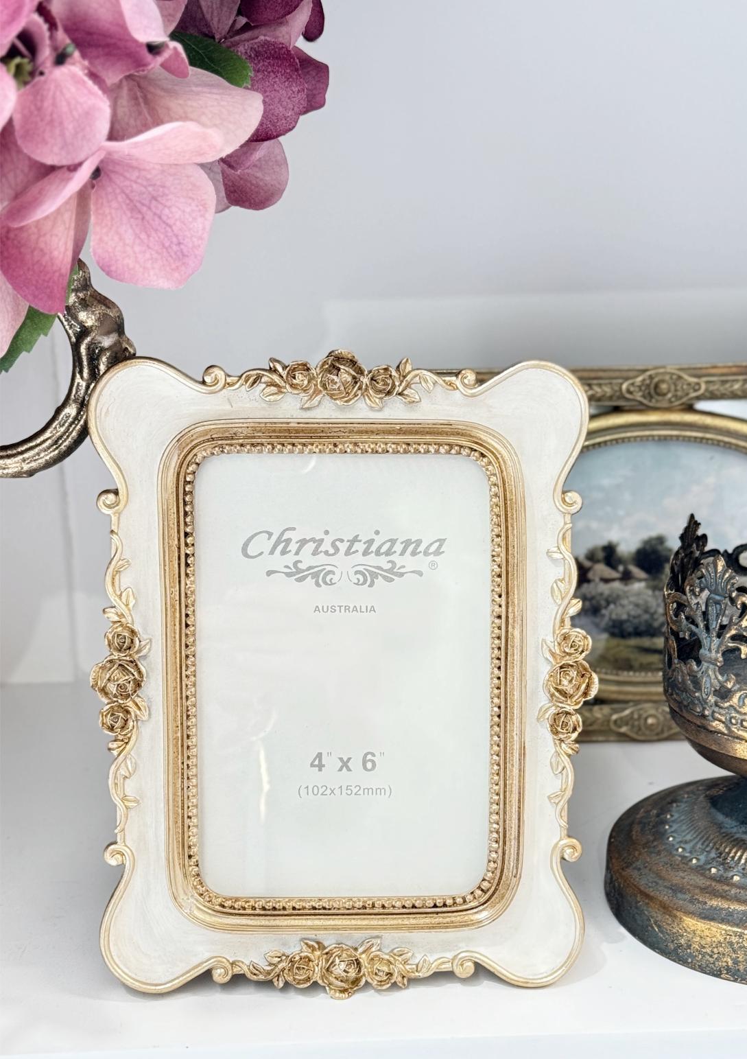 Roses Gold and Beige Photo Frame