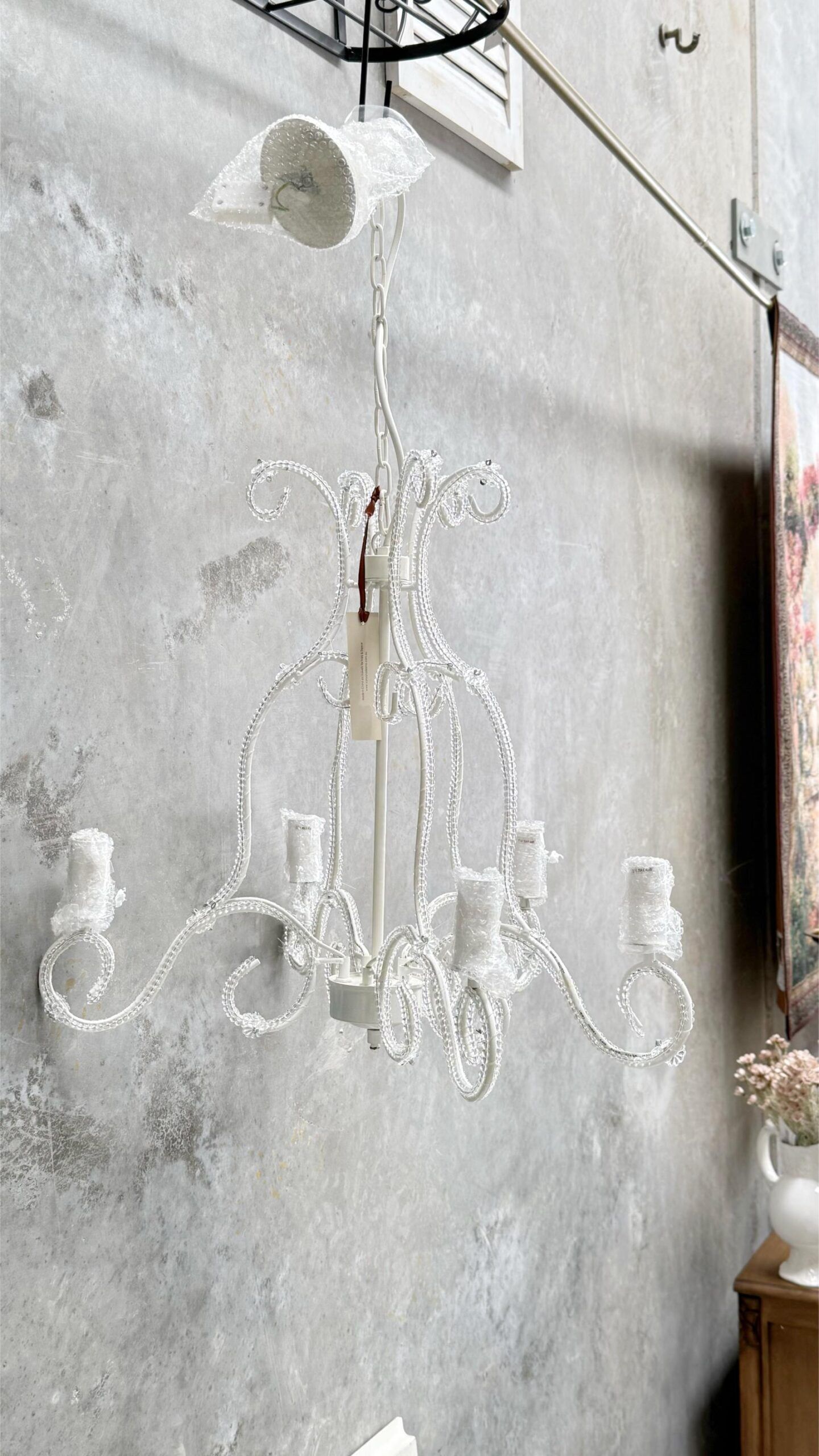 Vintage White Chandelier - Image 2