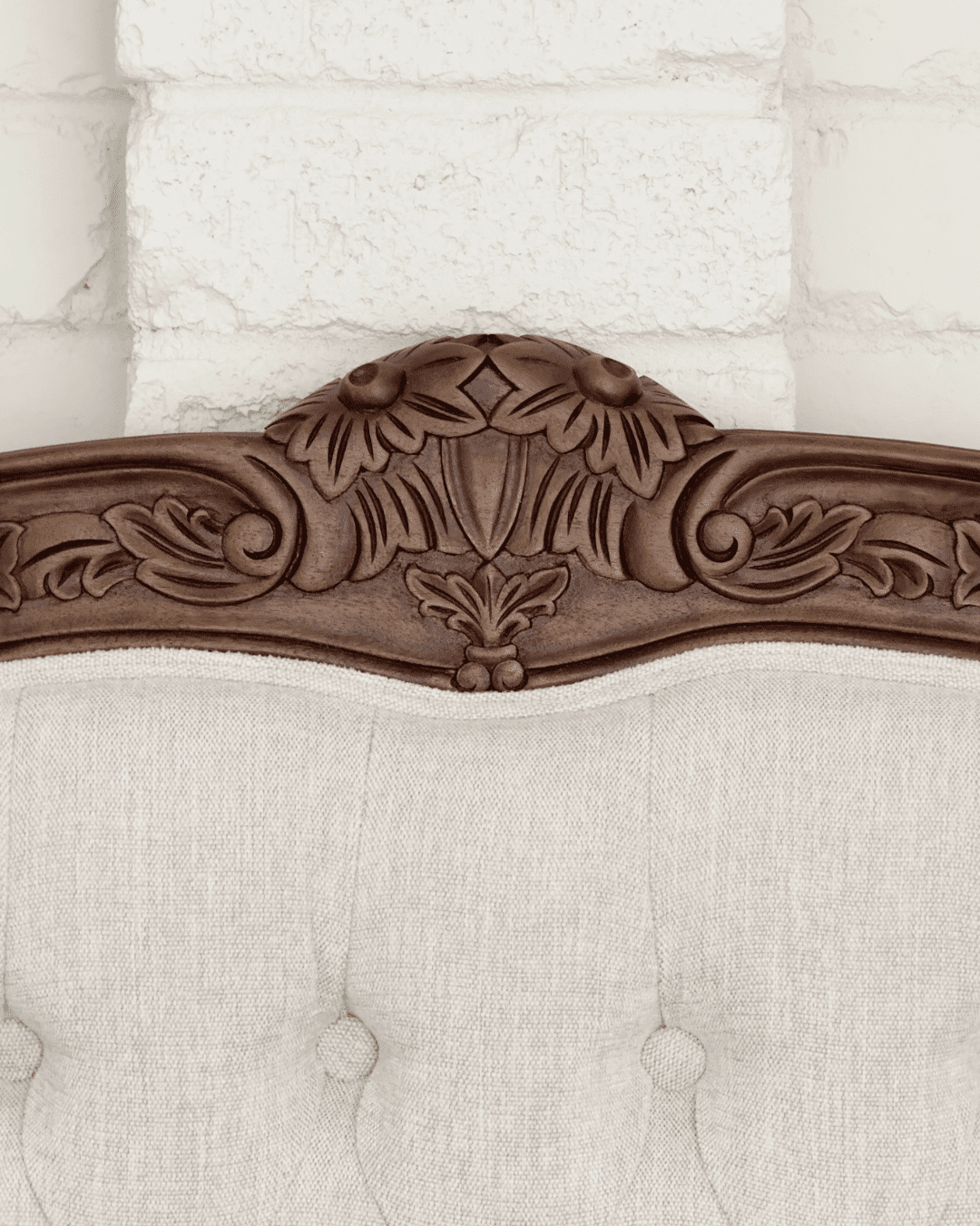 Alice Farmhouse Tufted Antique Heritage Brown French Provincial Bed - Image 14