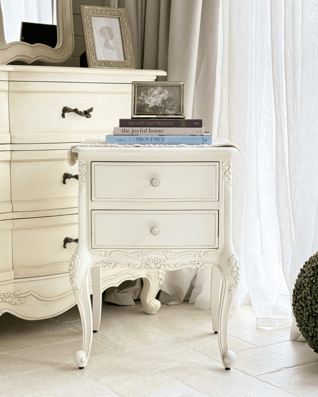 Antonietta Antique White French Provincial Bedside Table
